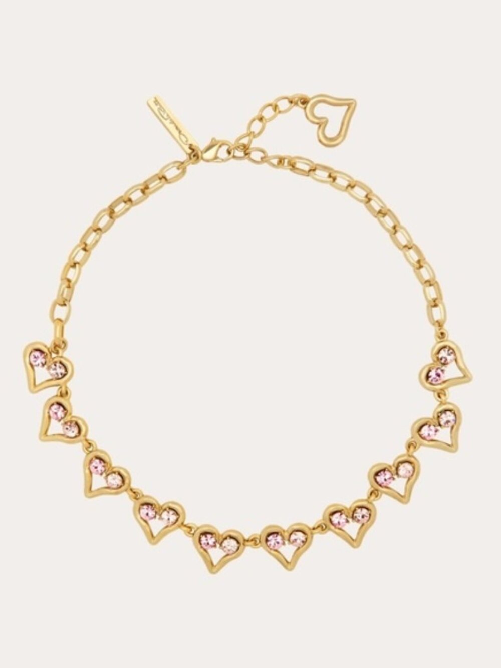 Oscar de la Renta CRYSTAL HEART NECKLACE